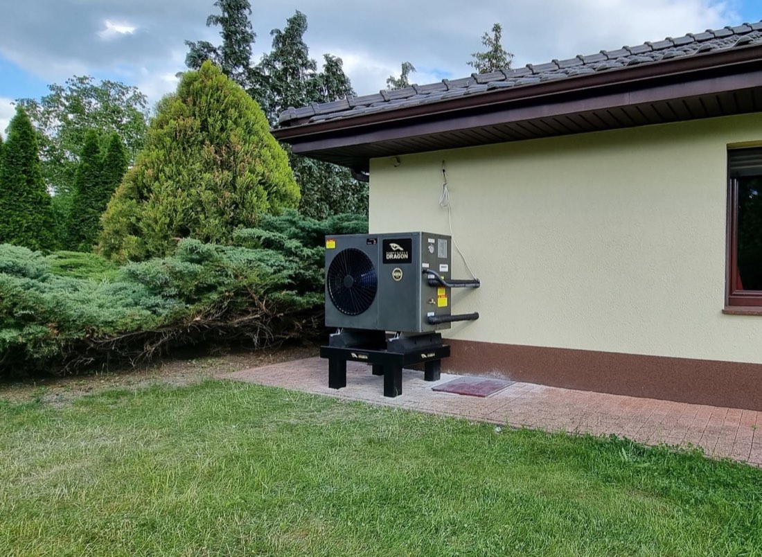 Zamontowana pompa ciepła Dragon u klienta